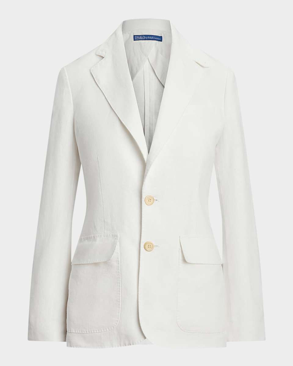 Single-Breasted Linen Blazer